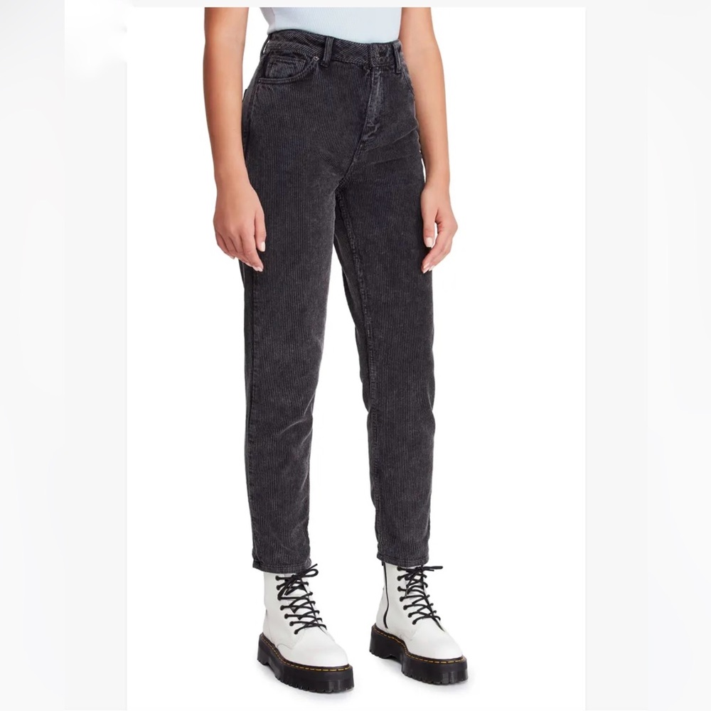 Urban Outfitters BDG High Rise Corduroy Mom Pant Ankle Washed Black-27